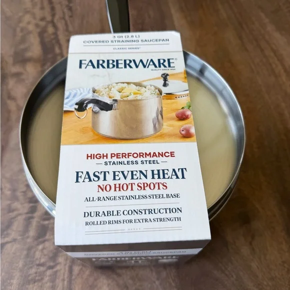 Faberware 3qt straining saucepan new in package