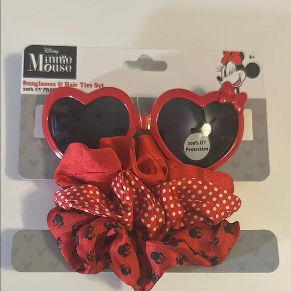 Disney Minnie Mouse Red Sunglasses & Hair Ties Set