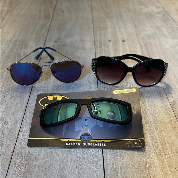 DC Batman Sunglasses Trio with Blue and Black Accents