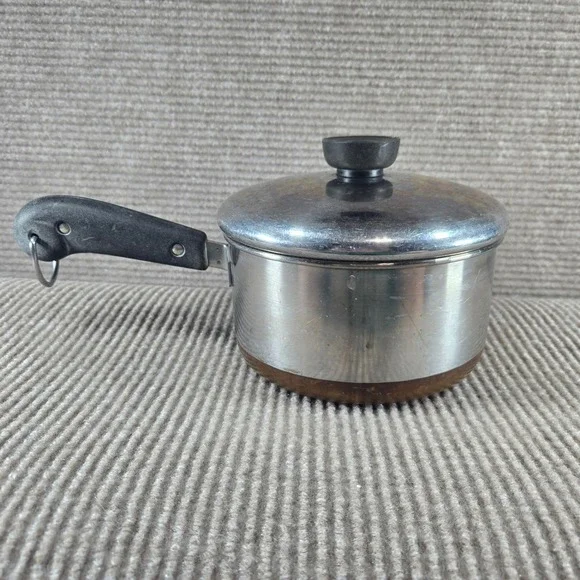 Revere Ware‎ 1.5 Qt Silver Copper Clad Stainless Steel Saucepan with Lid