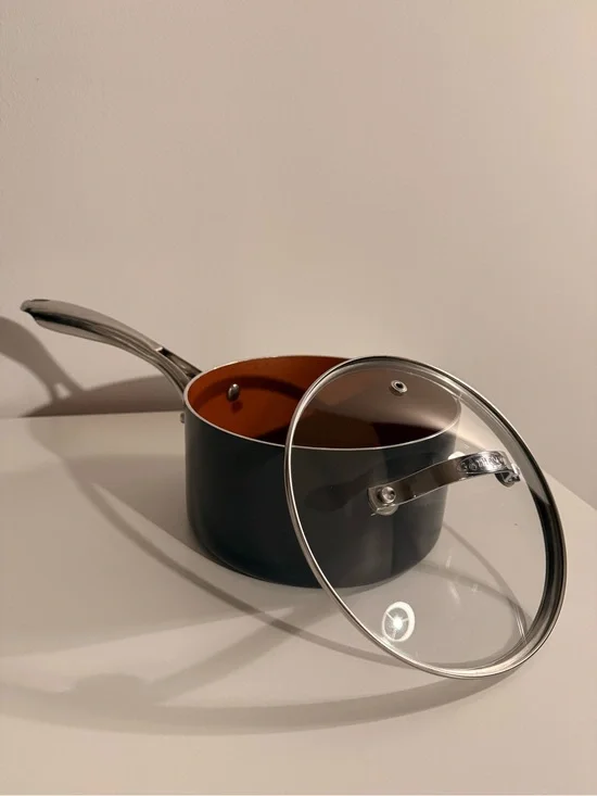 Gotham Steel 11 Piece Black and Copper Nonstick Saucepan Cookware Set