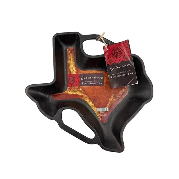 Cocinaware Pan Unisex OS Black Texas-Shaped Pan‎ Cast Iron Pre-Seasoned Skillet