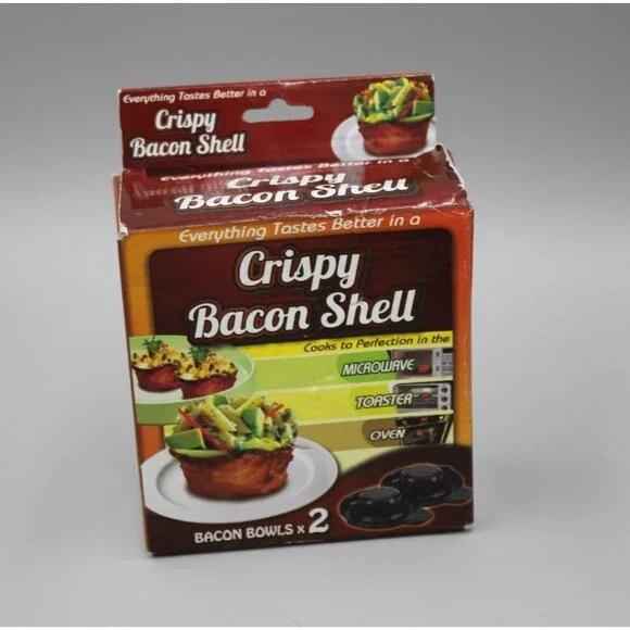 NEW IN BOX 2 Perfect Bacon Bowls As Seen on TV Great Gift Made in USA Novelty