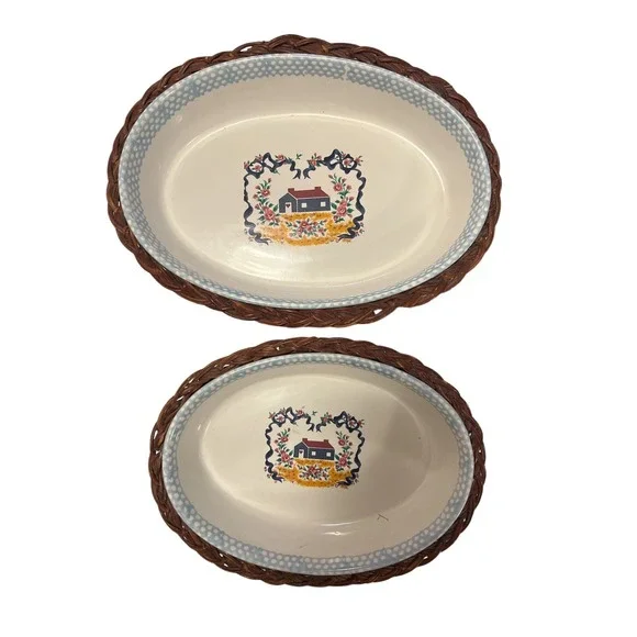 Vintage 1995 Teamson, Stoneware Casserole Bake‎ Dish, 9