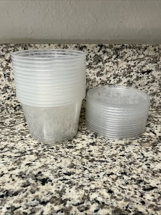14 Gently Used Take Out Containers and 14 Gently Used Lids