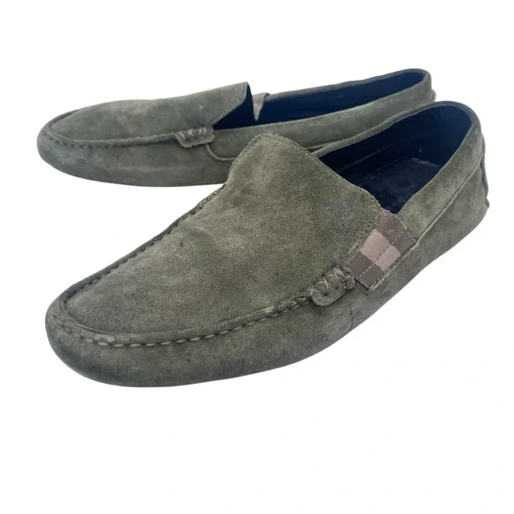 Gucci Olive Green Suede Loafers