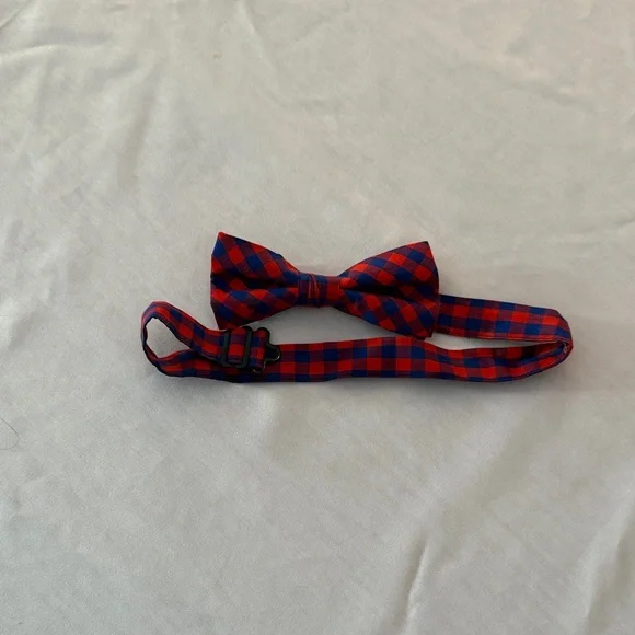 Boys crew cuts Red and Blue Checkered Bow Tie