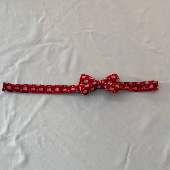 Vineyard Vines Red Kids Bow Tie with Fun Pattern