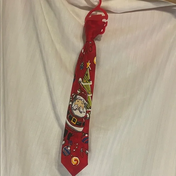 Festive Red Santa Kids Tie Clip on