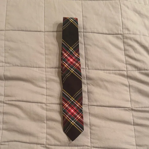 Crewcuts Kids Plaid Tie - Red, Black, Yellow
