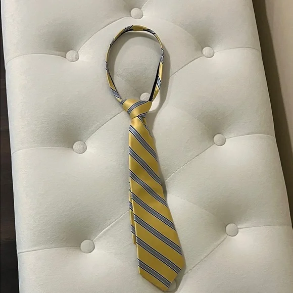 Boys Yellow and Blue Striped Tie