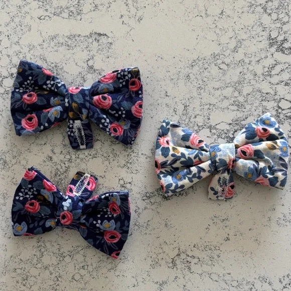 Rifle Paper Co. Floral Bow Ties Set  - Blue and Pink