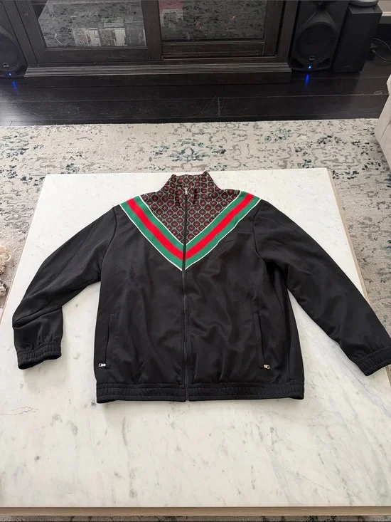 Gucci GG Star Monogram Web Stripe Track Jacket XL Made in Italy