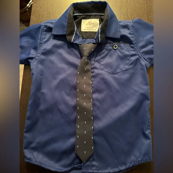 Kids Blue Dress Shirt with Tie