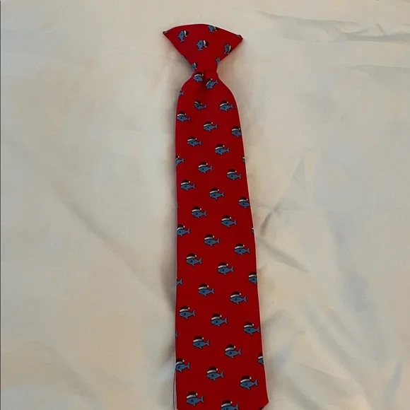 Chaps Red Fish with Santa hat tie for kids