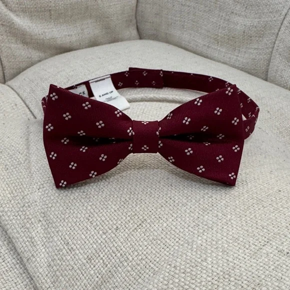 Janie and Jack Burgundy Patterned Bow Tie