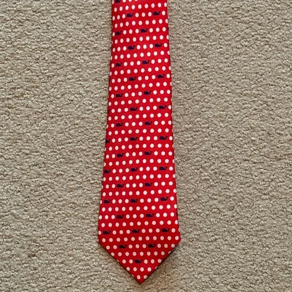 Boys Vineyard Vines Red/White/Blue Silk Polka Dot Whales Tie