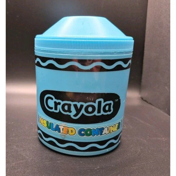 Vintage 2007 Crayola Crayon Shaped Insulated Food Container 10oz/0.3L - Blue