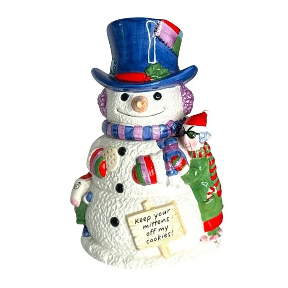 Hallmark Shoebox Maxine Snowman Cookie Jar Keep Your Mittens Off My Cookies 12