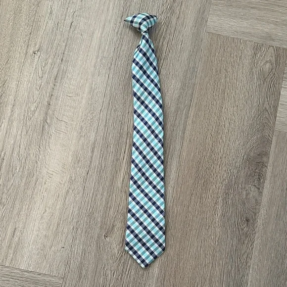 Stylish Blue and Black Checkered Kids Tie