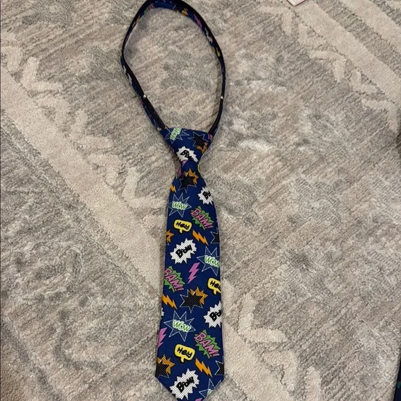 Kids Comic Print Tie - Blue