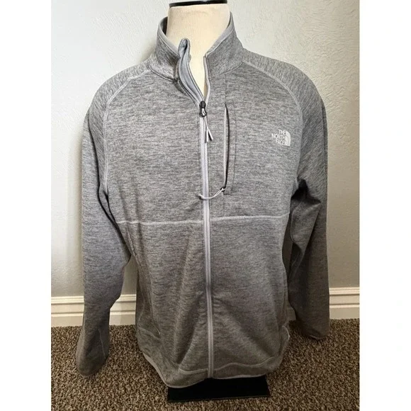 The North Face Canyonlands Jacket Mens XL Gray Full Zip Fleece Zipper Pockets