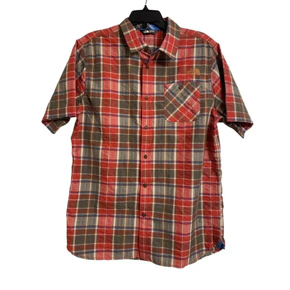 The‎ North Face Plaid Button Up Short Sleeve Shirt  L Gorpcore Outdoor Hiking