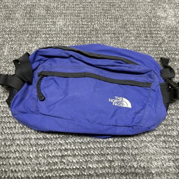 The‎ North Face Blue Fanny Pack Waist Bag Outdoor Hiking Travel Adjustable