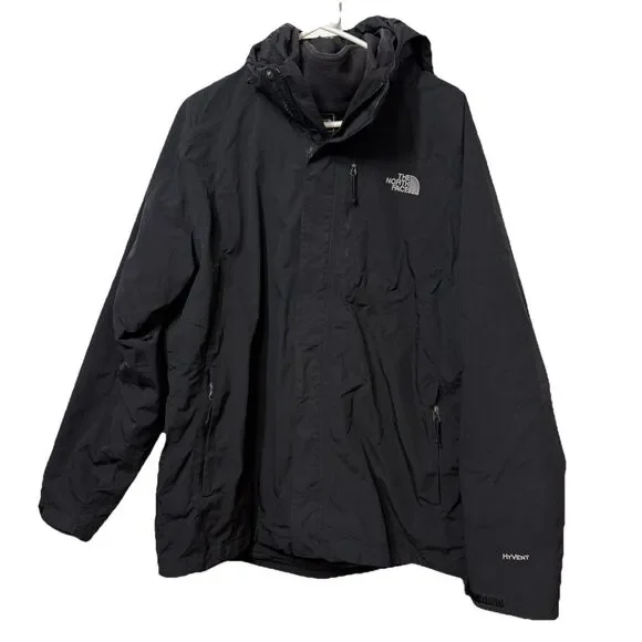 The North Face Men’s Hyvent Triclimate 3-in-1 Waterproof Hooded Jacket Black L