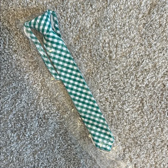 Ivy City Co green gingham tie boys size medium sibling matching