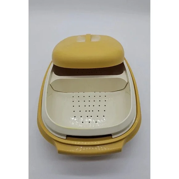 Vintage Tupperware Vegetable Steamer 4 Piece Harvest Gold‎ 1273-4 1274-2 Retro