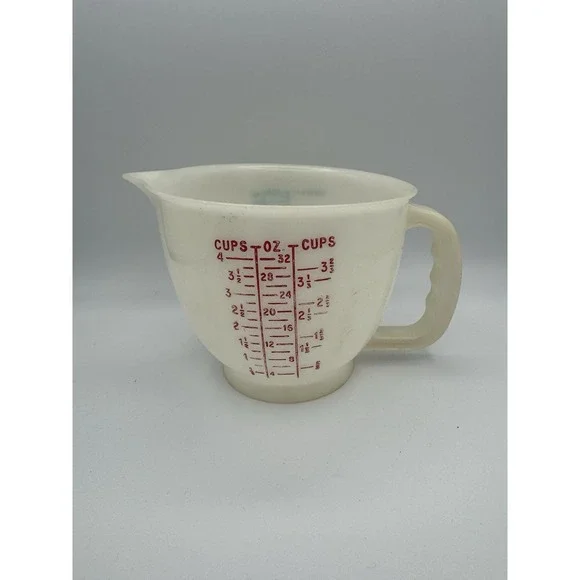 Vtg‎ 1977 Tupperware Measuring Bowl Mix N Store 4 Cup 1288-3 Blue & Red No Lid