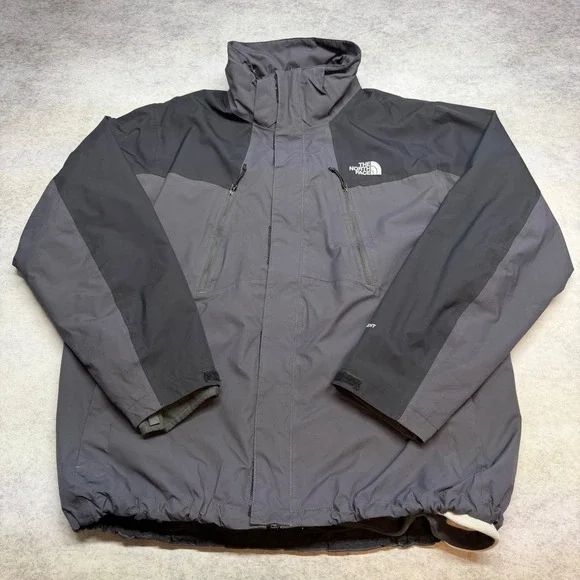 The North Face HyVent Triclimate 3 In 1 Jacket Mens XL Gray Black Fleece Lined