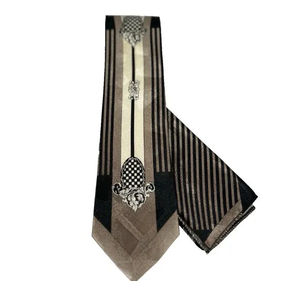 Da Ciro Boys Tie Hanky Set Beige Black Ivory 3