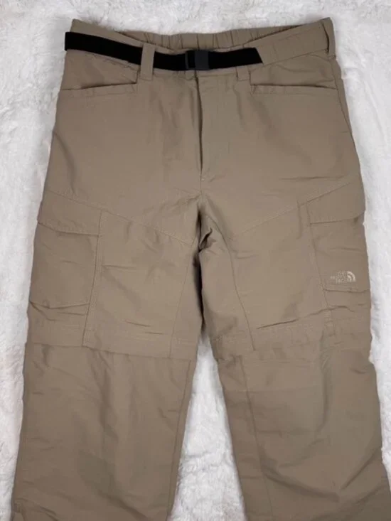 North Face Paramount Peak II Convertible Short Pants Men's Medium Beige Hiking