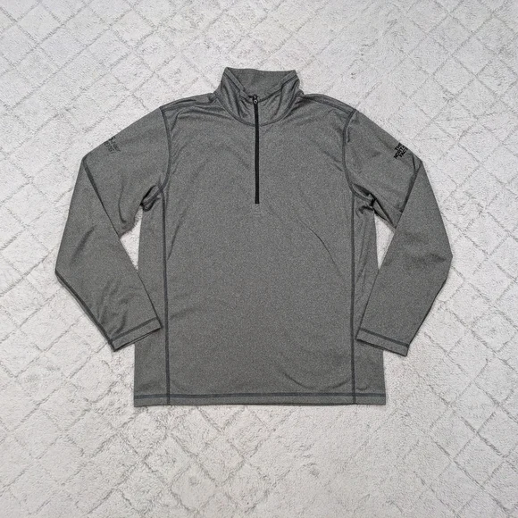 The North Face Jacket Men's L Gray Tech ¼ Zip Fleece Smooth Faced Outdoor Hike