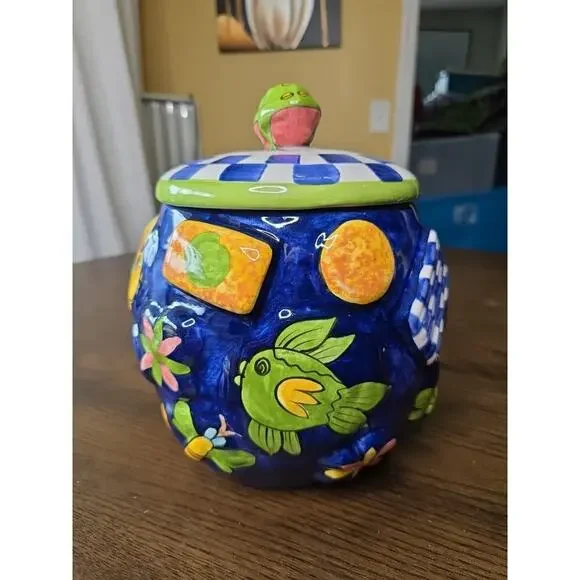 Laurie Gates 1999‎ Ceramic Cookie Jar – Alien Spaceship UFO Design – 10