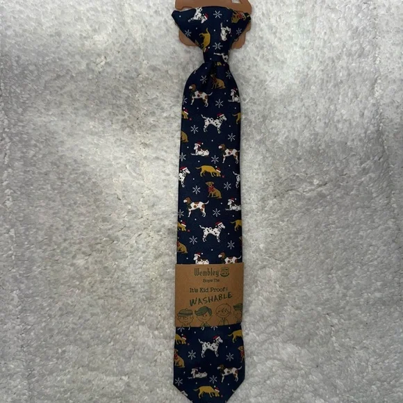 Wembley Boys' Playful Dog Print Tie