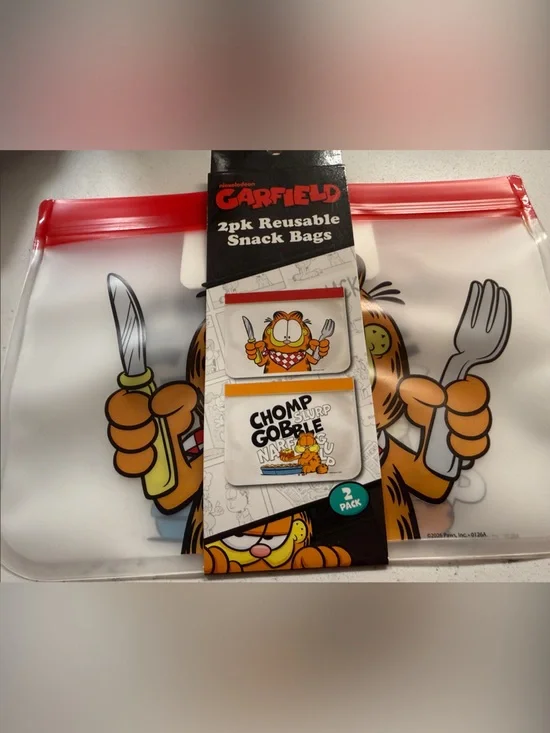 Reusable Snack Bags GARFIELD- DORM ESSENTIALS