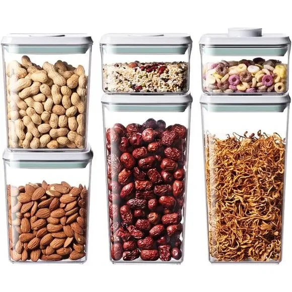 Pop Food Storage Containers Set 6Pcs Airtight Containers with Lid Kitchen Pantry