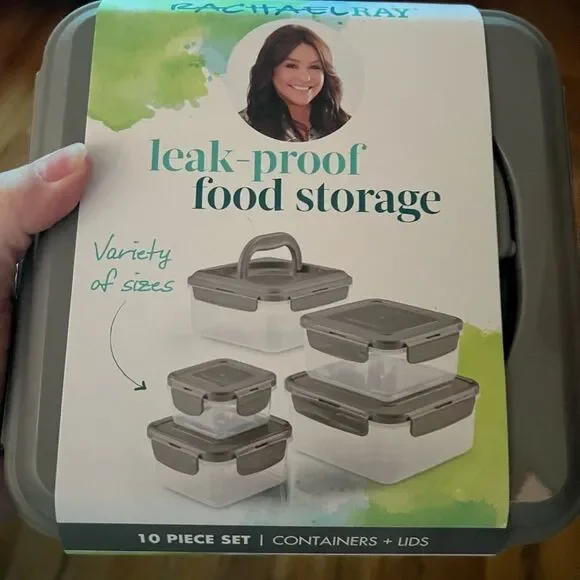 Rachael Ray Leak Proof Food Storage Containers Set GREY