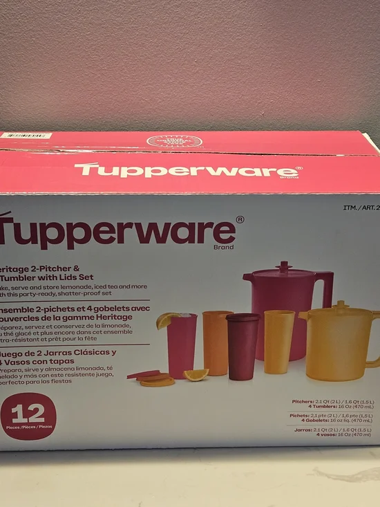 Tupperware Heritage 2-Pitcher & Tumbler Set - Pink & Yellow