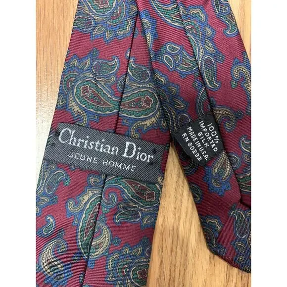 Rare Christian Dior Jeune Homme Kids Junior Clip on Necktie 100% Silk LNWOT