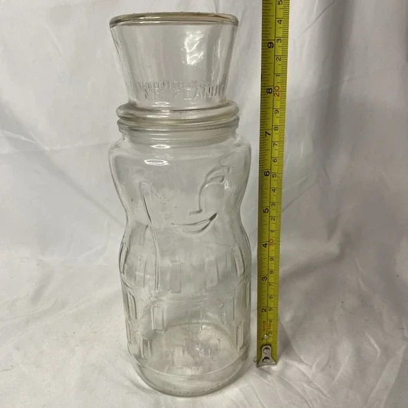 Vintage 1991 Mr. Peanut's 75th Anniversary Lid Glass Container