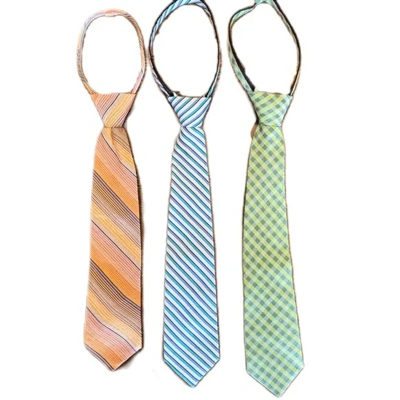 Boys Zipper Ties Neckties Lot of 3