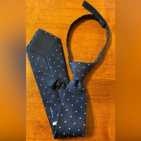 Navy blue with White Polka Dot kids necktie
