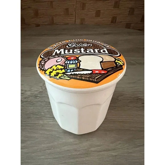 Vintage Ceramic Mustard Crock Canister Wal-Mart 4