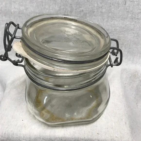 Vintage Italian Storage Jar Fidenza Italy Canning Food Storage Jar Wire Bail Lid