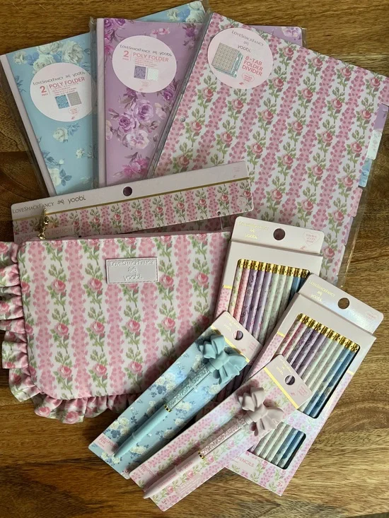 LoveShackFancy Yoobi Target Pink Stationery Set