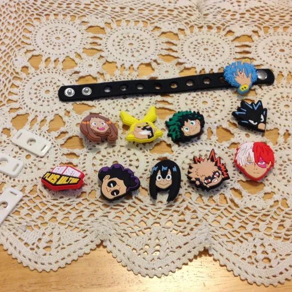 Anime Bracelet with charms, can use jibbitz in CROCS or similar